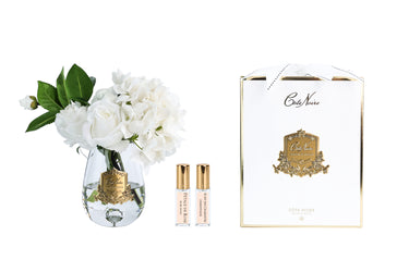 Tea Rose & Hydrangeas Bouquet - Clear - White - TRH01 (Carton of 2)